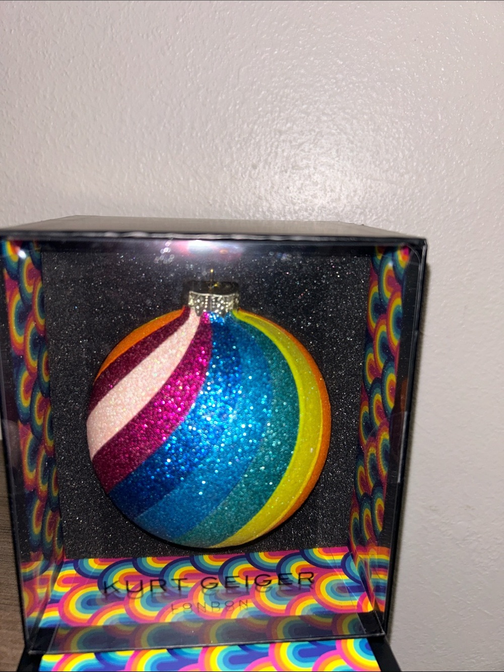 Kurt Geiger London Rainbow Ornament in specialized luxury collector box NWT